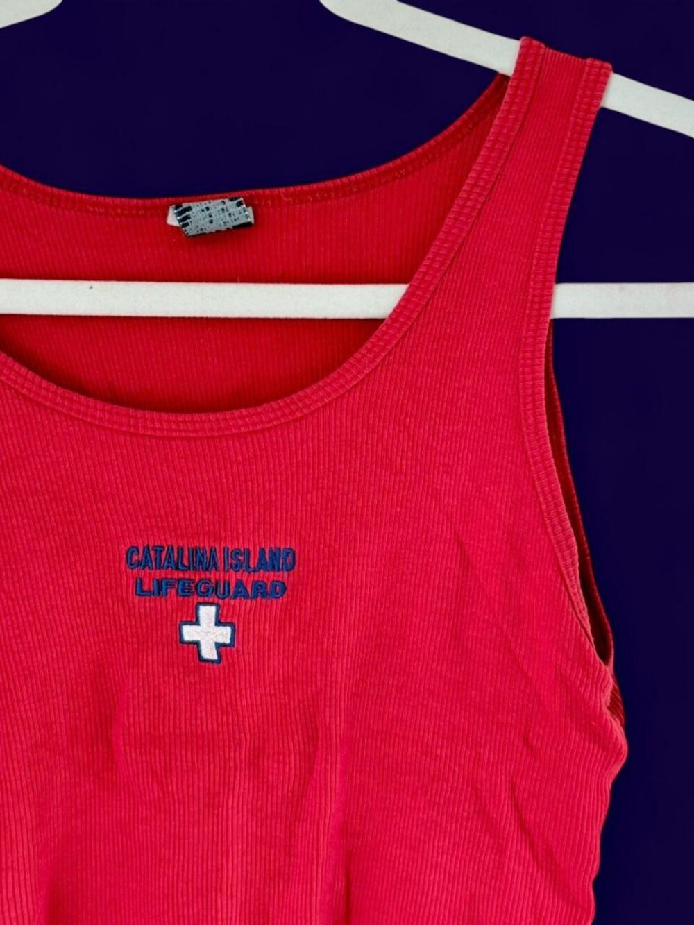 Vintage red Catalina Island lifeguard tank top